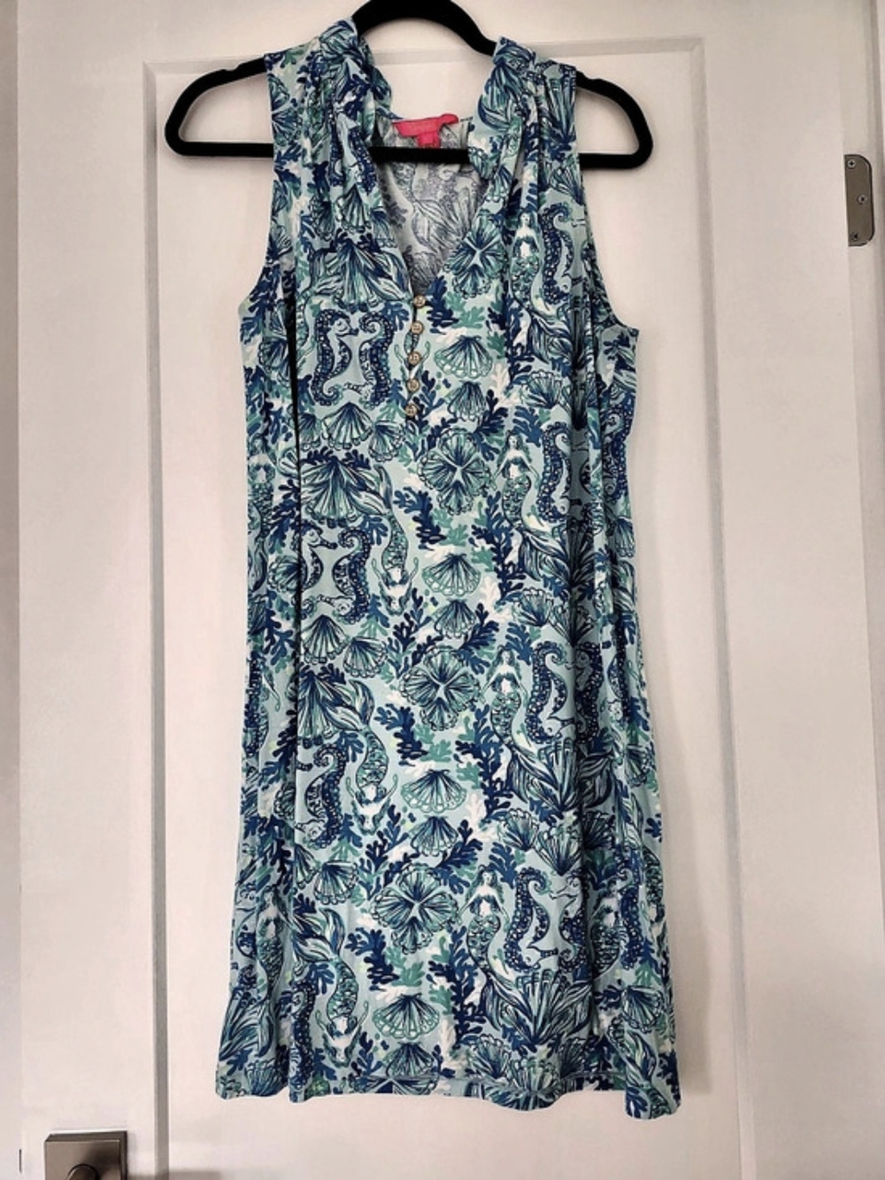 Lilly Pulitzer Floral Mini Dress in Blue & Green Size Large Like New